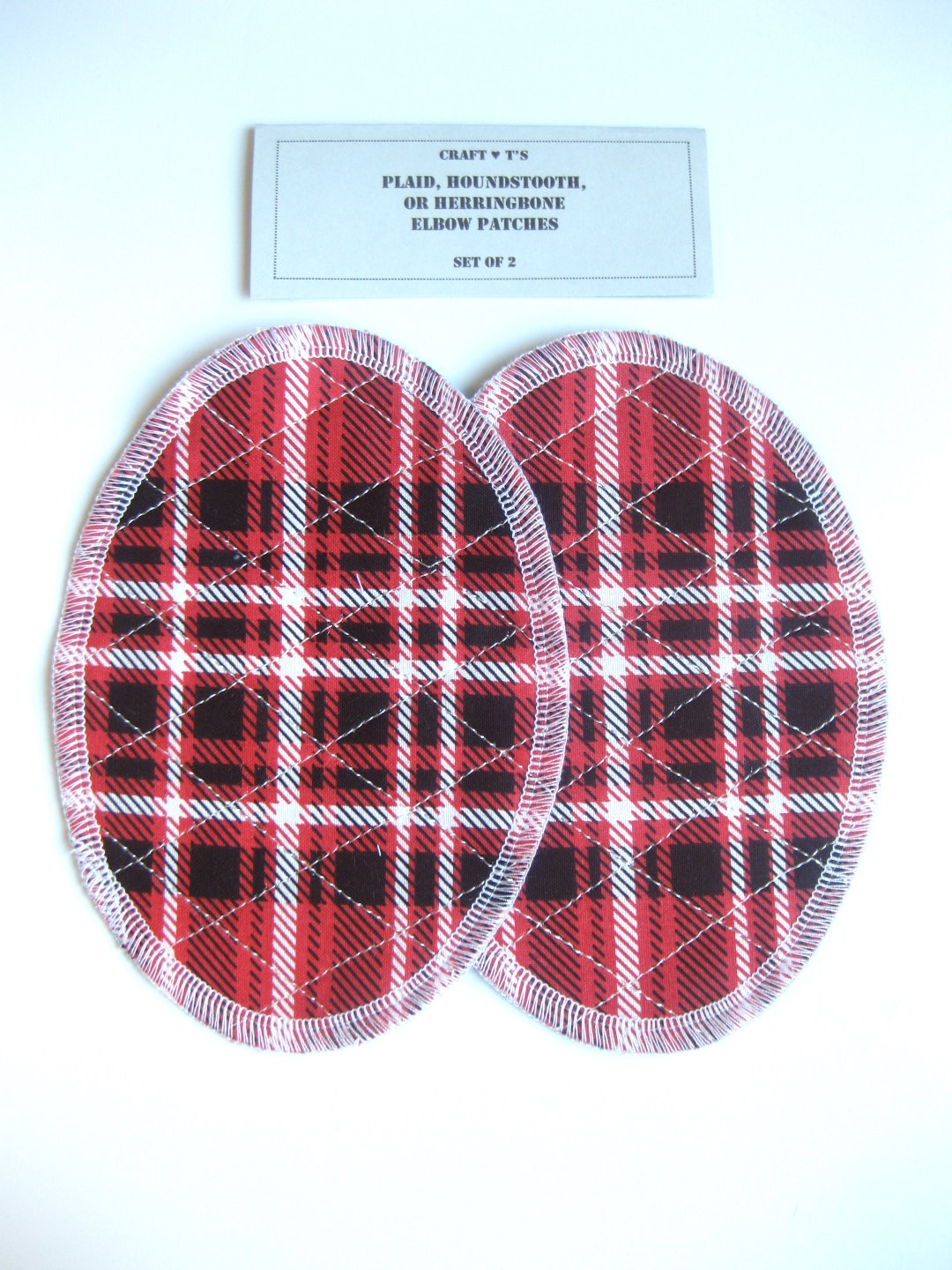 Elbow Patches Red White and Black Plaid Quilt Set of 2 Etsy