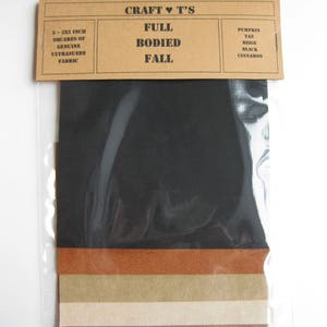 Ultrasuede Full Bodied Fall 5x5 Squares, Pumpkin, Beige, Tan, Black and Cinnamon image 2