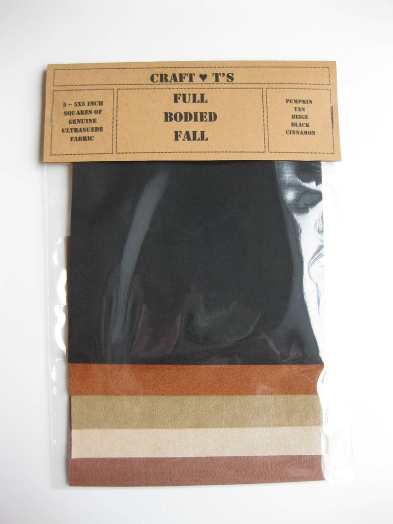 Ultrasuede Full Bodied Fall 5x5 Squares, Pumpkin, Beige, Tan, Black and Cinnamon image 2