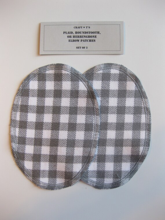 Buffalo plaid cardigan top with elbow patches