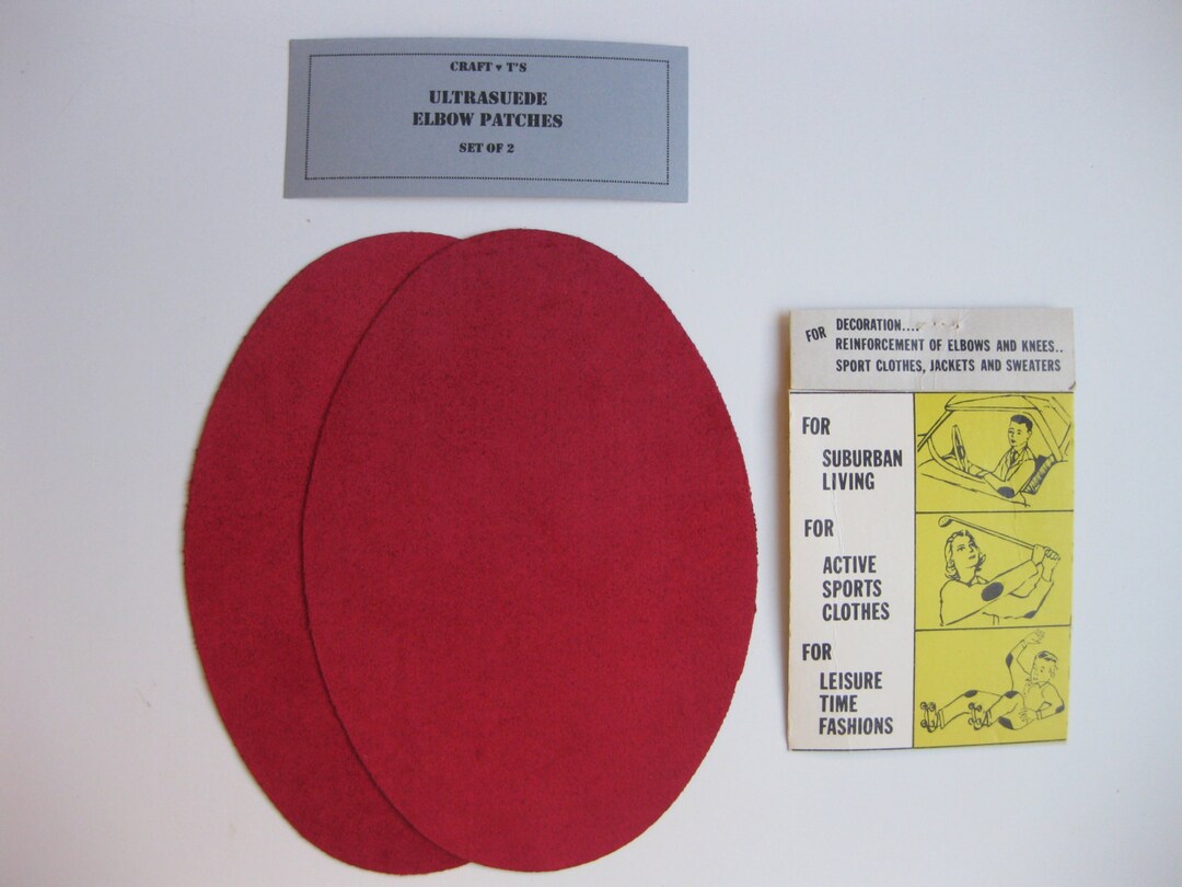 Elbow Patches Red Ultrasuede Set of 2 Etsy