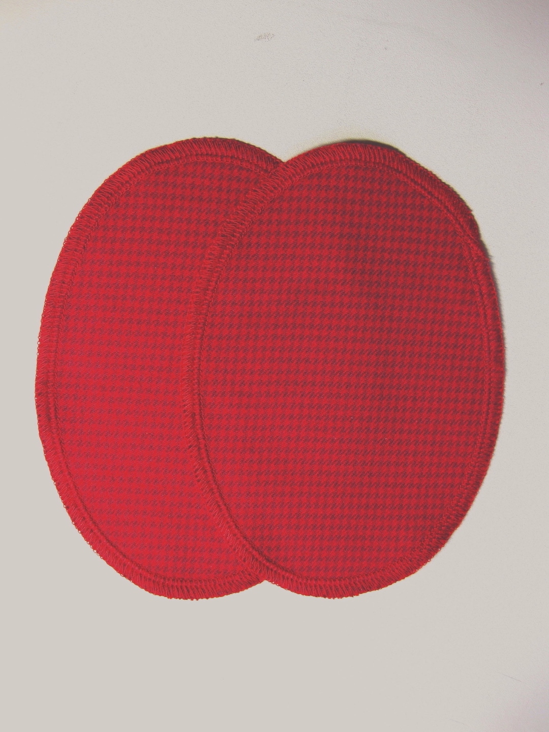 Elbow Patches Red and Burgundy Houndstooth Flannel Set of Etsy