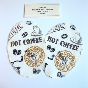 Elbow Patches -Hot Coffee Cotton Print - Set of 2