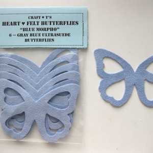 Butterflies Heartfelt Wings Gray Blue Ultrasuede