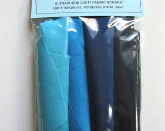 Ultrasuede Beautiful Blue Hues Scrap Package