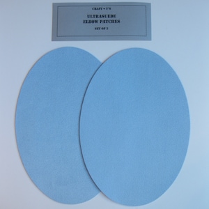 May include: Two light blue ultrasuede elbow patches, set of 2.  CRAFT + T'S Ultrasuede Elbow Patches Set of 2.