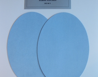 Elbow Patches - Light Blue Ultrasuede - Set of 2