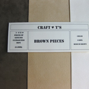 Ultrasuede Brown Pieces 3 - 8 x 10