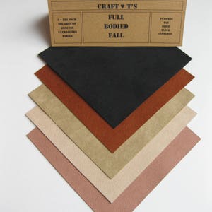 Ultrasuede Full Bodied Fall 5x5 Squares, Pumpkin, Beige, Tan, Black and Cinnamon image 1