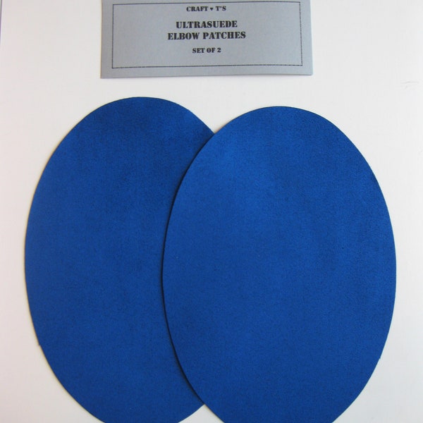 Patchs de coude - Bleu Cobalt Ultrasuede Soft - Set de 2