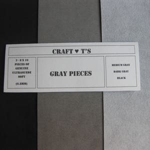 Ultrasuede grijs stuks 3 - 8 x 10 stuks, middengrijs, donkergrijs, zwart