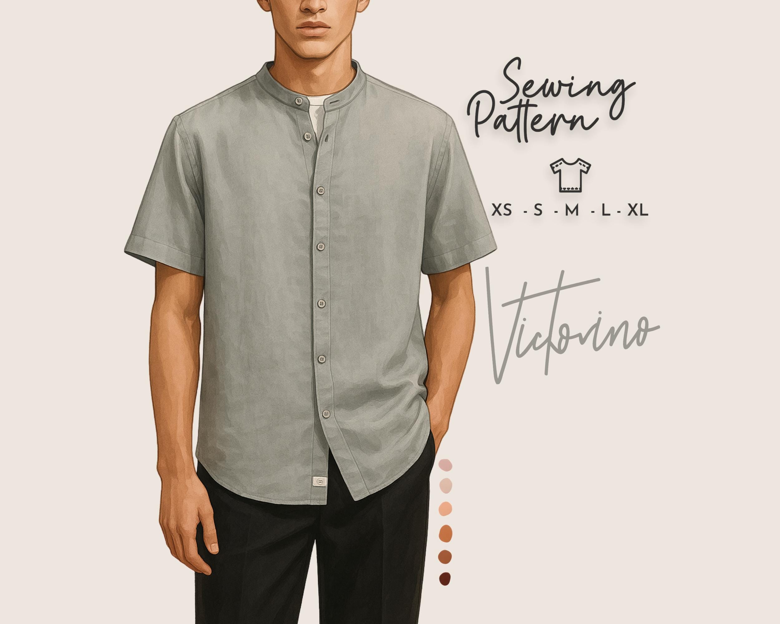 Collarless Shirt Pattern for Men UK