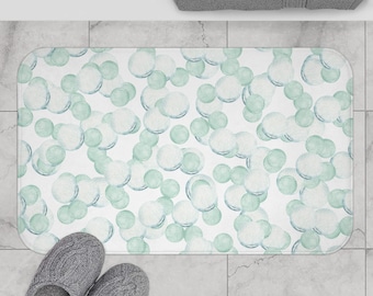 Aqua Aquarell Blasen Badematte | Pastell Badezimmer Dekor