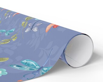 Dragonflies Decorative Wrapping Papers, Birthday Gift Wrap, Holiday Present Wrap