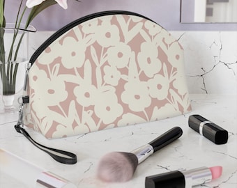 Modern Floral Makeup Bag - Cosmetic Pouch, Travel Organizer
