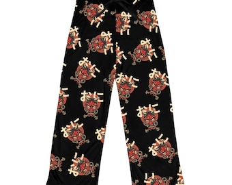 Oni Mask Dampyjamasbyxor, Japanskt Mönster Loungewear
