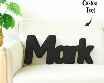 Gepersonaliseerd cadeaukussen, kussen in de vorm van een naam met 2 tot 5 letters, voor tieners