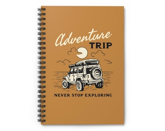 Explorer Notebook, Adventure Travel Journal, Ruled Line Spiral Diary, Wanderlust Planner, Traveler Gift