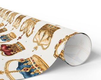 Royal wrapping, gold luxury holiday gift wrap roll