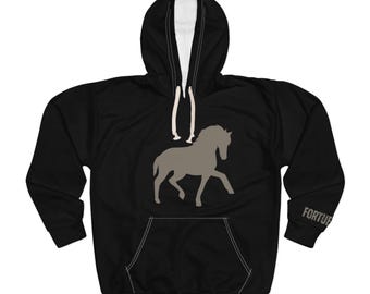 Pferd und Hufeisen Silhouette Fortune Favors Hoodie
