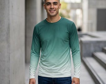 Grünes Langarmshirt mit Farbverlauf