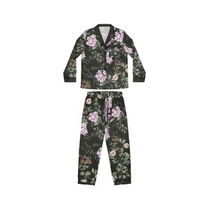 Floral Satin Pajama Set, Women's Loungewear, Sleepwear