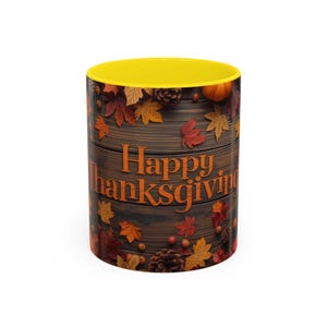 Thanksgiving Coffee Mug | Autumn Leaves, Festive Fall Decor