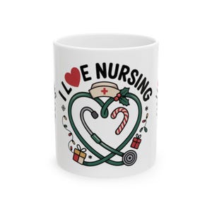 Nurse Christmas Mug: Holiday Coffee Cup Gift - 11oz/15oz Options