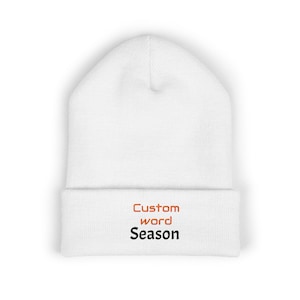 Custom Word Season Beanie | Embroidered Cuffed Beanie