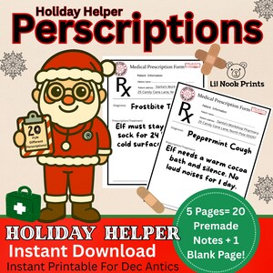 Elf Rx Prescription Notes | Christmas Activity (Digital Download)
