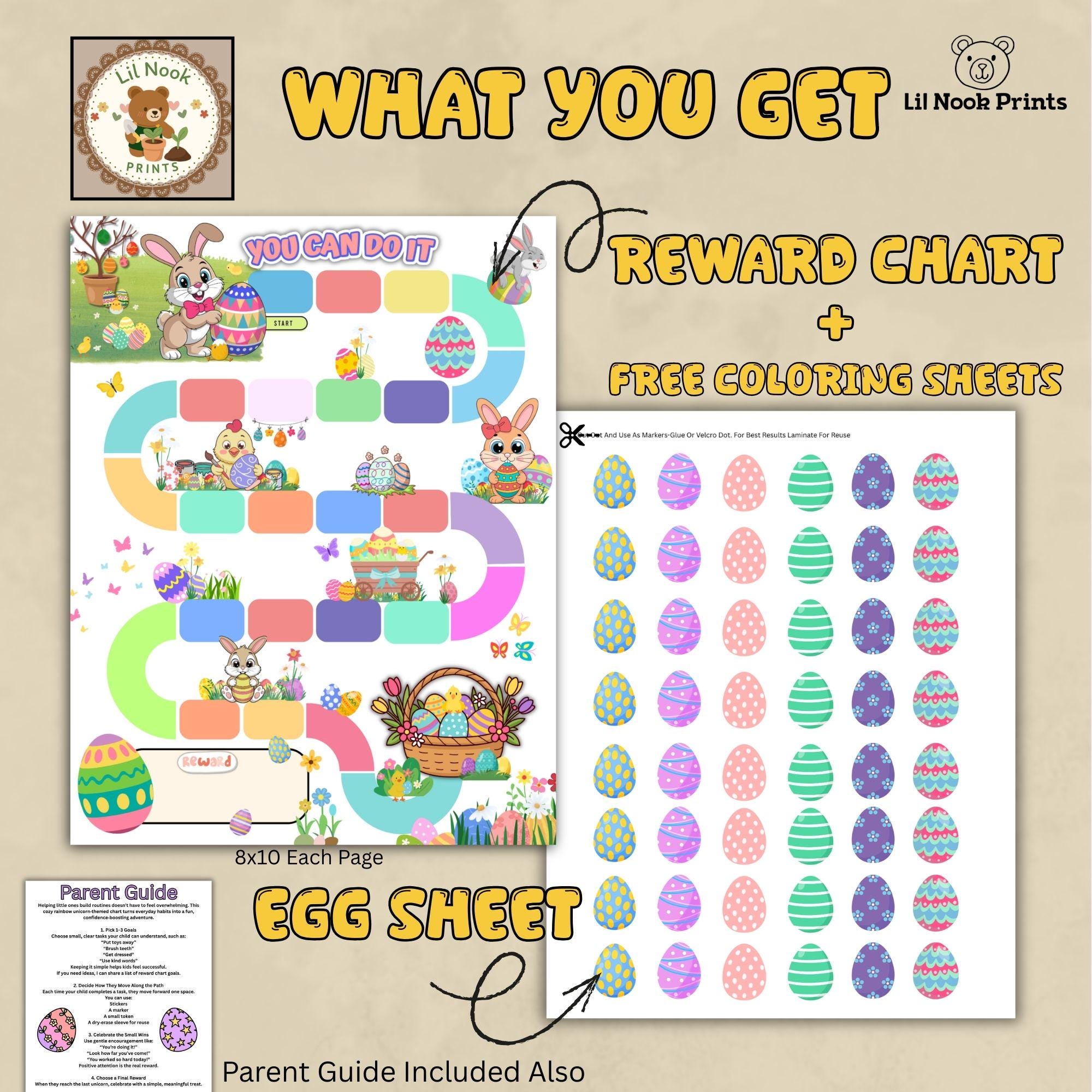 Easter Reward Chart Printable for Kids | Bunny Behavior Chart | Easter ...