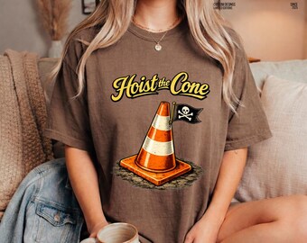 Maglietta con grafica "Solleva il cono" per la sicurezza stradale (download digitale)