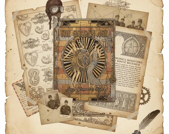 Digital Download Vintage Junk Journal – Printable Mixed-Media Scrapbook Ephemera, Coffee-Dyed Pages for Art Journaling