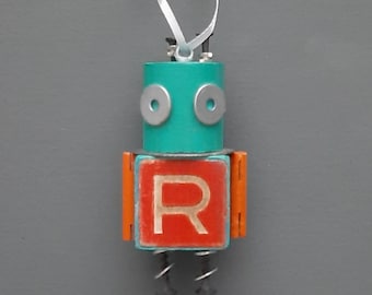 Robot Ornament - Found Objects Decor - Kid's Room Decor - Jen Hardwick