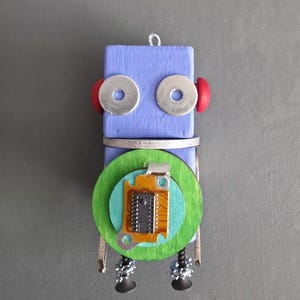 Robot (Computer Part) - Ornament - Found Objects - Kids Room Decor - Tree Ornament