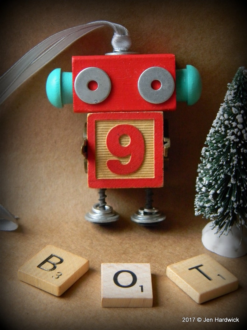 50 OFF Robot Ornament 9 Bot Upcycled Ornament Hanging Etsy