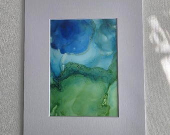 Beneath the Surface - Alcohol  Inks - Painting - Matted Art - Jen Hardwick