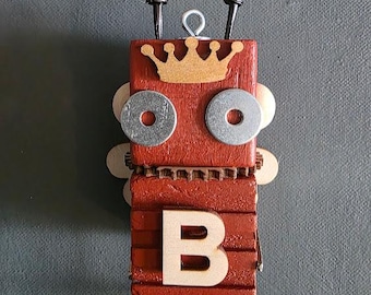 Rusty Bee - Ornament - Robot Ornament - Mixed Media - Hanging Decor - Jen Hardwick