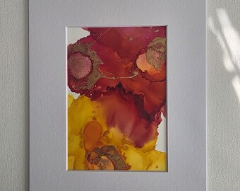 Connected - Alcohol Inks - Original Painting - Matted Art - Jen Hardwick