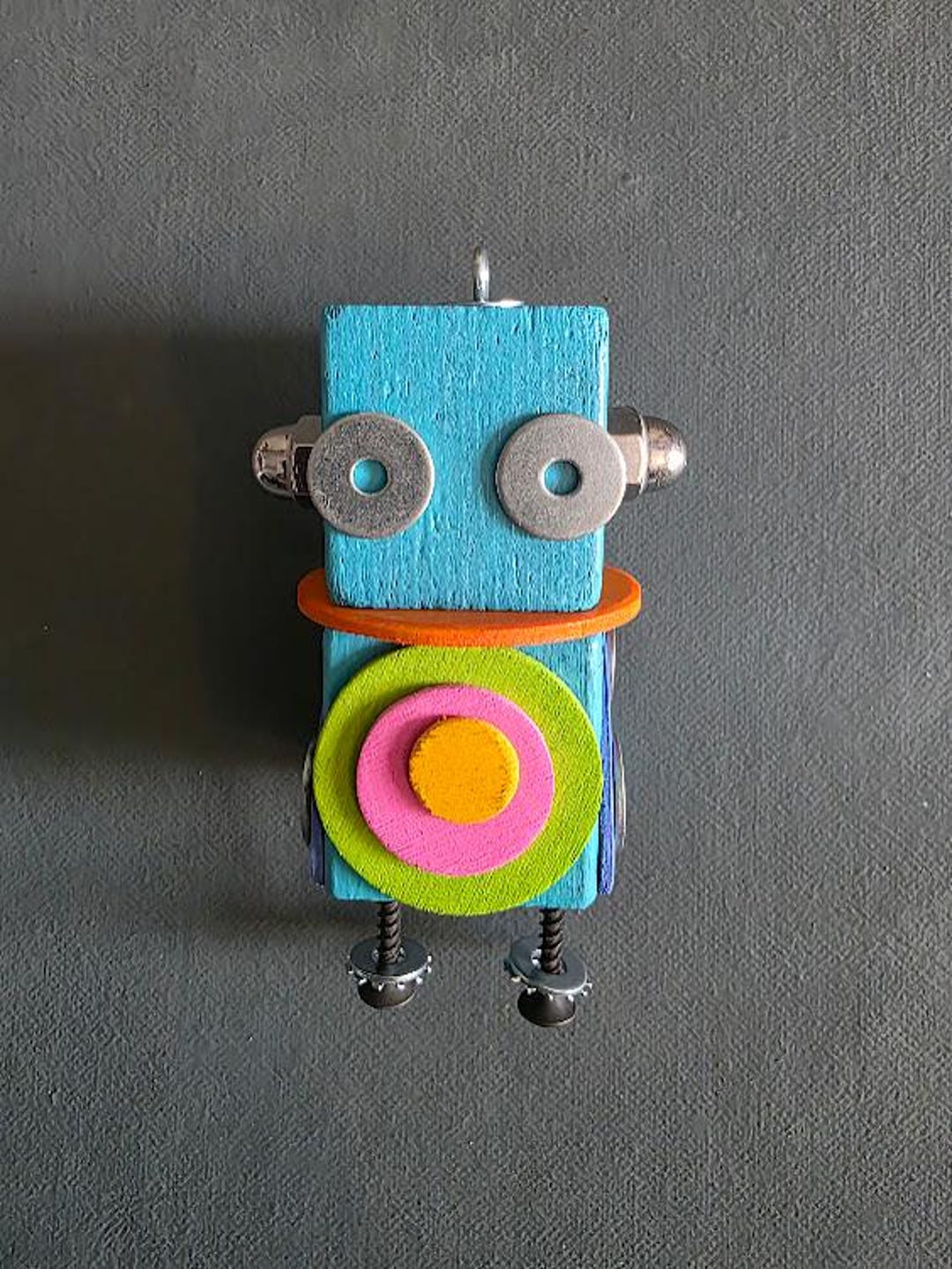 Color Bot Diamond Color Bot - Ornament - Robot Ornament - Mixed Media - Hanging Decor ...