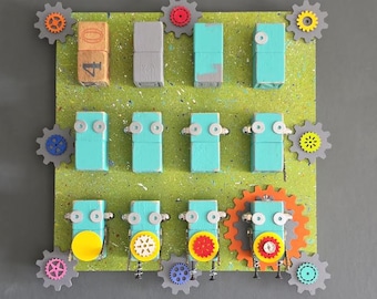 How to Build A Bot - Art Assemblage - Robot - Found Objects - Mixed Media