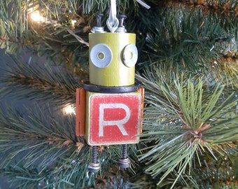 Robot Ornament - Hanging Decor - Mixed media - Found Objects Decor
