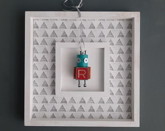 Robot Ornament - Found Objects Decor - Kid's Room Decor