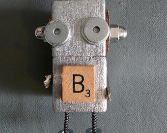 Ornament - Silver Bot - Robot Ornament - Hanging Decor - Jen Hardwick