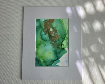 Alcohol Ink Painting: Matted Wall Art - Lazy Day by Jen Hardwick