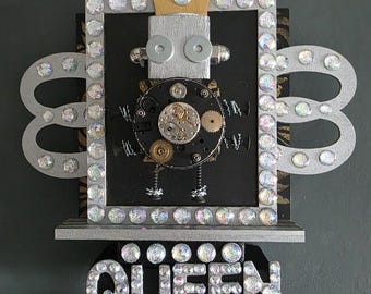 Sparkle - You're A Queen - Bee Art - Art Assemblage - Found Objects, Mixed Media