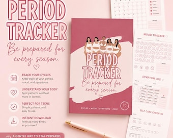 Period Tracker Printable | Cycle, Mood & Symptom Log (PDF)