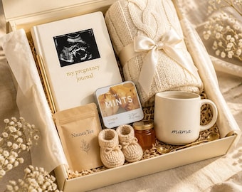 Pregnancy Gift Box for Expecting Mom, Pregnancy Journal Gift Set, Mom to Be Gift Basket, First Trimester Gift, Baby Announcement Gift