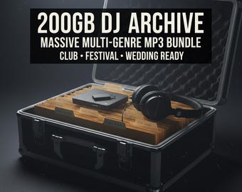 Archiwum muzyki DJ-skiej 200 GB | Ogromny pakiet MP3 | Kolekcja wielu gatunków | Gotowe na klub, festiwal, wesele | Biblioteka cyfrowa USB/SSD
