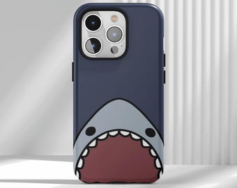 Cover per telefono con animali divertenti, cover con motivo di squalo carino, compatibile con iPhone 17 16 15 14 13 12 Air Pro Max Samsung S25 S24 S22 Ultra